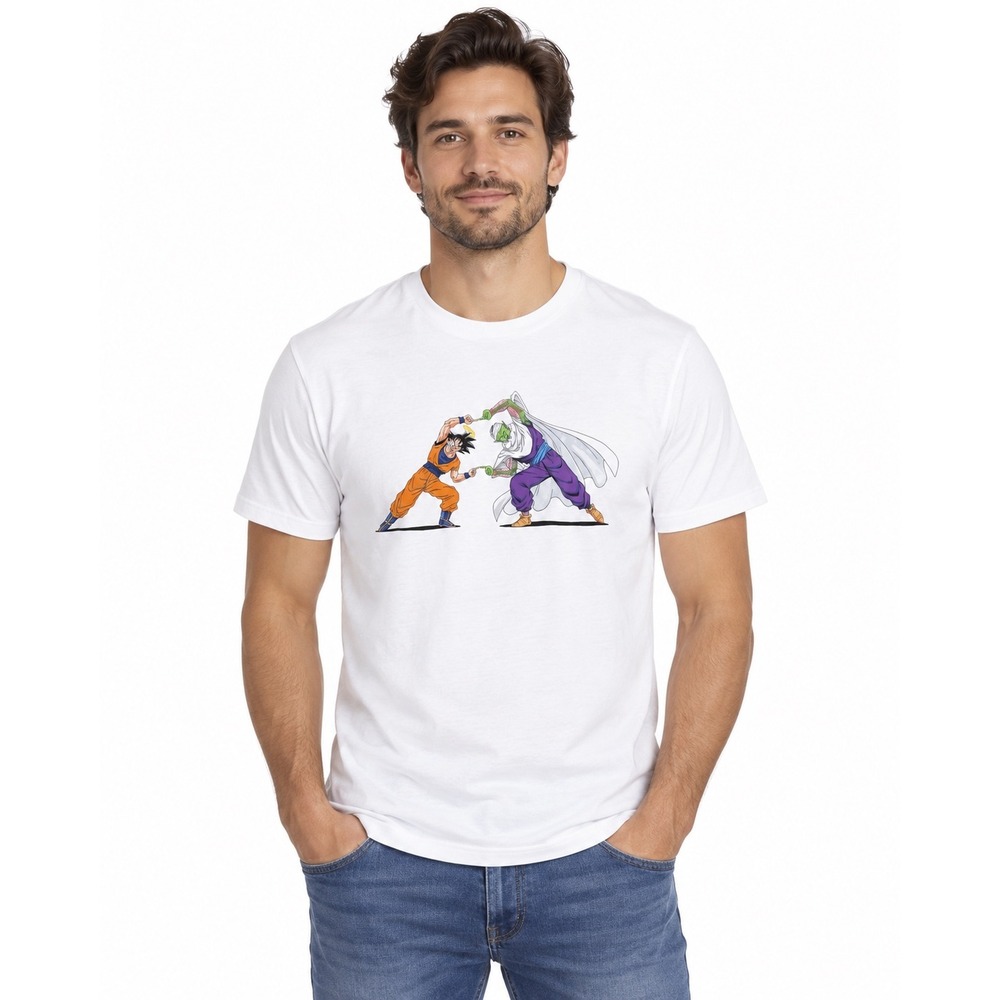 Dragon Ball Z Goku Piccolo Fusion Graphic T-Shirt Men's Size Medium in White